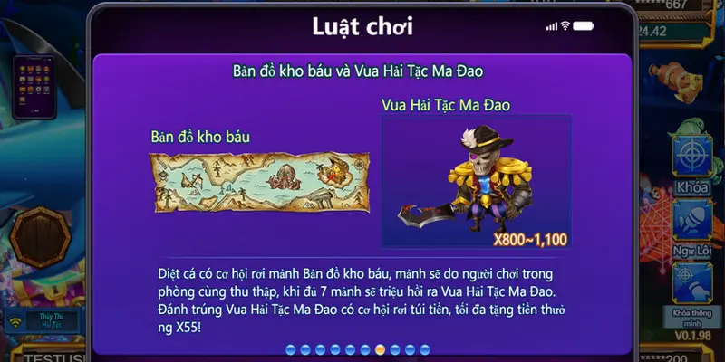 Cơ hội kiếm thưởng lớn khi tìm kiếm bản đồ trong game bắn cá hải tặc