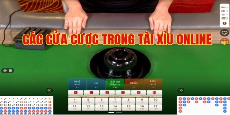 Các cửa cược trong tài xỉu online